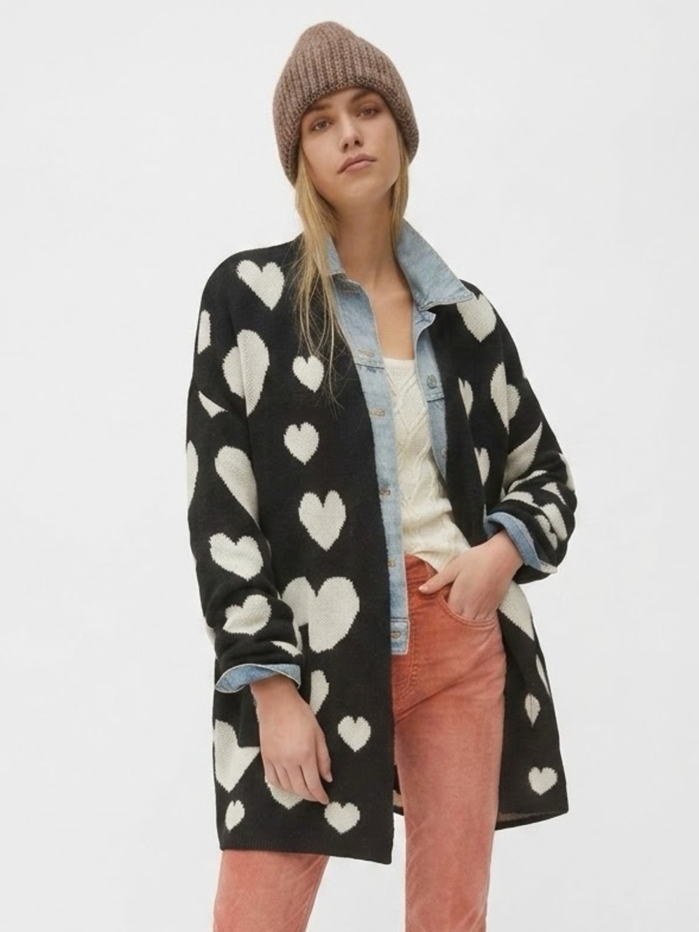 Maeve by Anthropologie Halley Hearts Cardigan size M/L